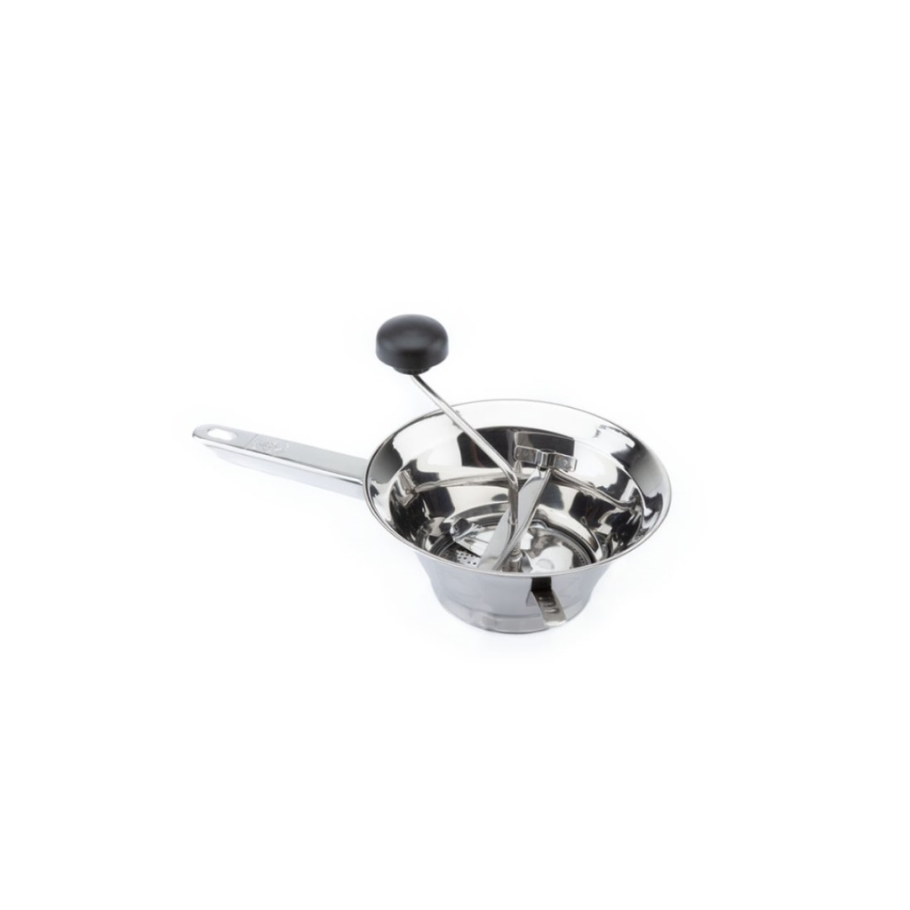 TOMATALO DUO - VEGETABLE MILL INOX w/ 3 STRAINERS, FIXED SUPPORT & COLOR BOX - CM.16