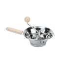 VEGETABLE MILL INOX + WOOD w/ 3 STRAINERS, FIXED SUPPORT & SLEEVE - CM.24