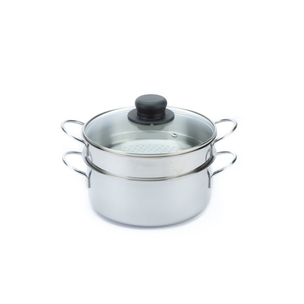 ARIA - Cottura Vapore - Pentola Con Vaporiera E Coperchio Con Pomolo- Cm.20