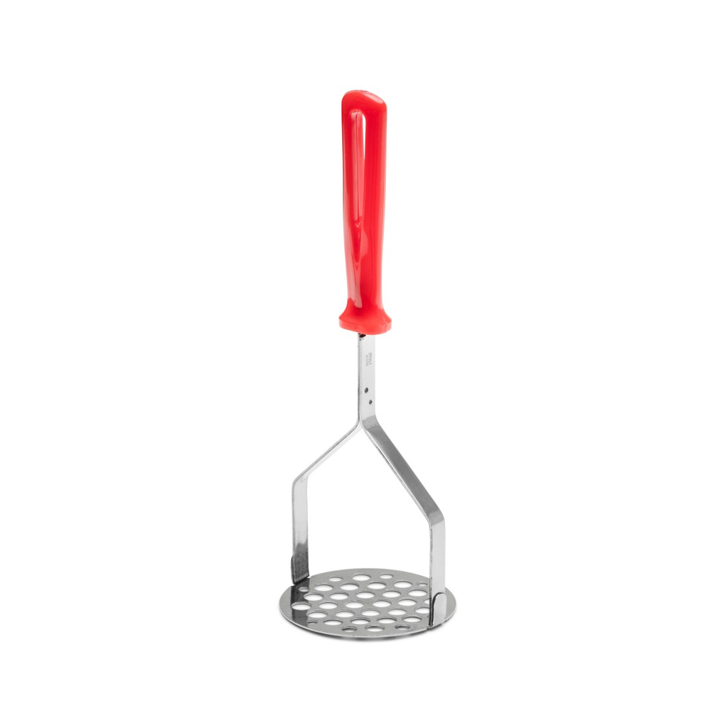 PRESSO MANO - INOX POTATO MASHER w/ PLASTIC RED HANDLE w/ STICKER