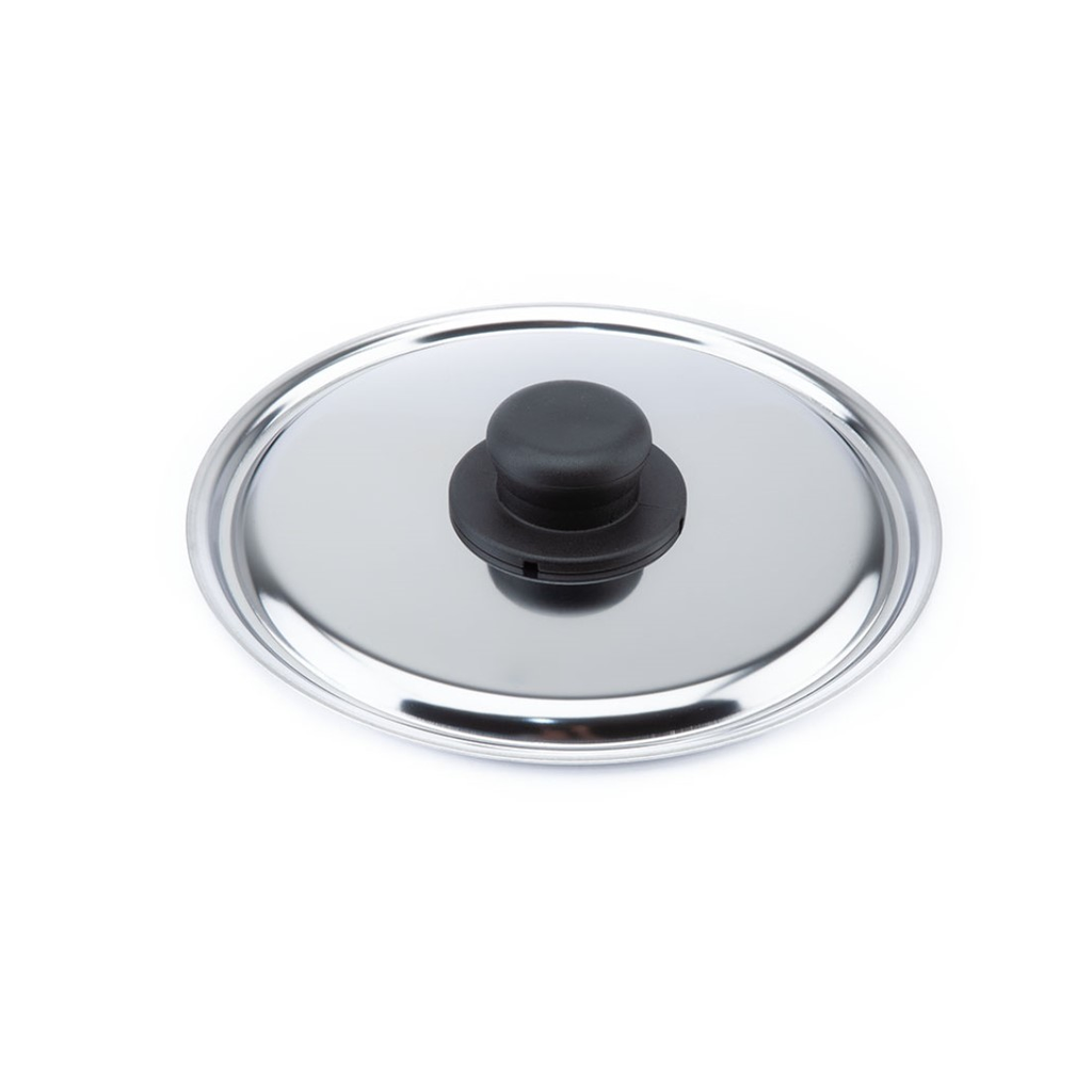 UFO METAL - Coperchio in Acciaio Montato con Pomello e Vite, con fascia appendibile - Cm.28