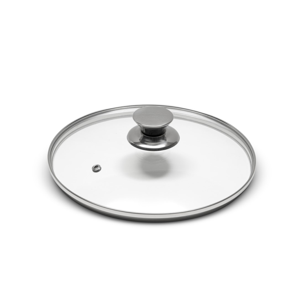 GLASS LID MOUNTED w/ STEEL KNOB & SCREW, w/ SLEEVE - CM.24