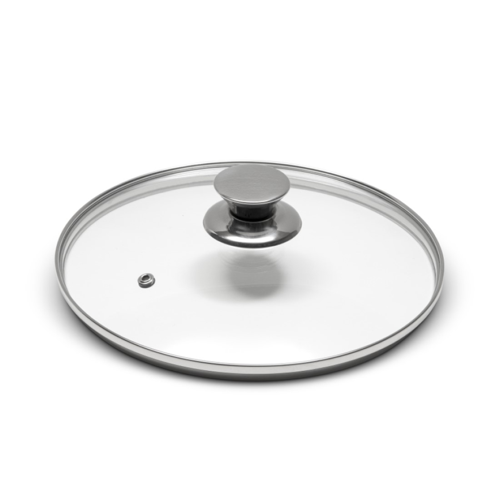 GLASS LID MOUNTED w/ STEEL KNOB & SCREW, w/ SLEEVE - CM.32