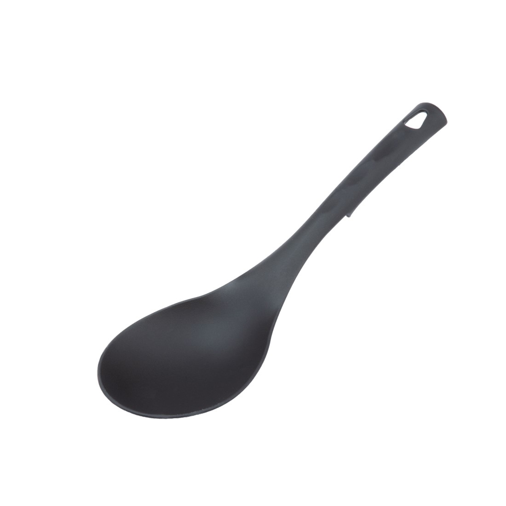 NYLO TOTAL - Cucchiaio riso in nylon nero con etichetta adesiva