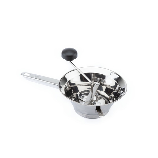 [PV134] TOMATALO DUO - VEGETABLE MILL INOX w/ 3 STRAINERS, FIXED SUPPORT & SLEEVE - CM.24