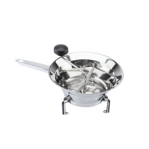 [PV212] VEGETABLE MILL INOX w/ 3 STRAINERS, FOLDING SUPPORT & COLOR BOX - CM.20
