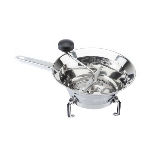 [PV214] VEGETABLE MILL INOX w/ 3 STRAINERS, FOLDING SUPPORT & COLOR BOX - CM.24