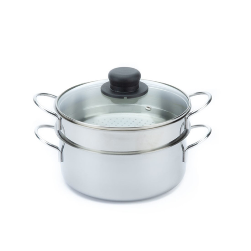 [PE106] Cottura Vapore - Pentola Con Vaporiera & Coperchio Con Pomolo- Cm.22