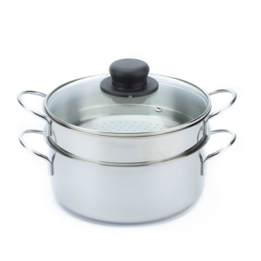 [PE107] Cottura Vapore - Pentola Con Vaporiera & Coperchio Con Pomolo- Cm.24