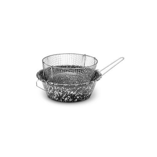 [PE112] Casseruola Pietra Per Friggere C/Cestello In Rete con etichetta - Cm.20