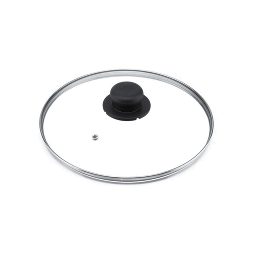 [CO226] UFO - Coperchio in Vetro Montato con pomolo e Vite, con Etichetta Adesiva - Cm.26