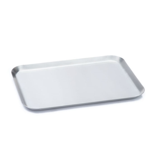 [VA40] Vassoio Rettangolare Inox C/Adesivo - Cm 40X32